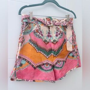 Zara Pink and Orange High Waist Shorts